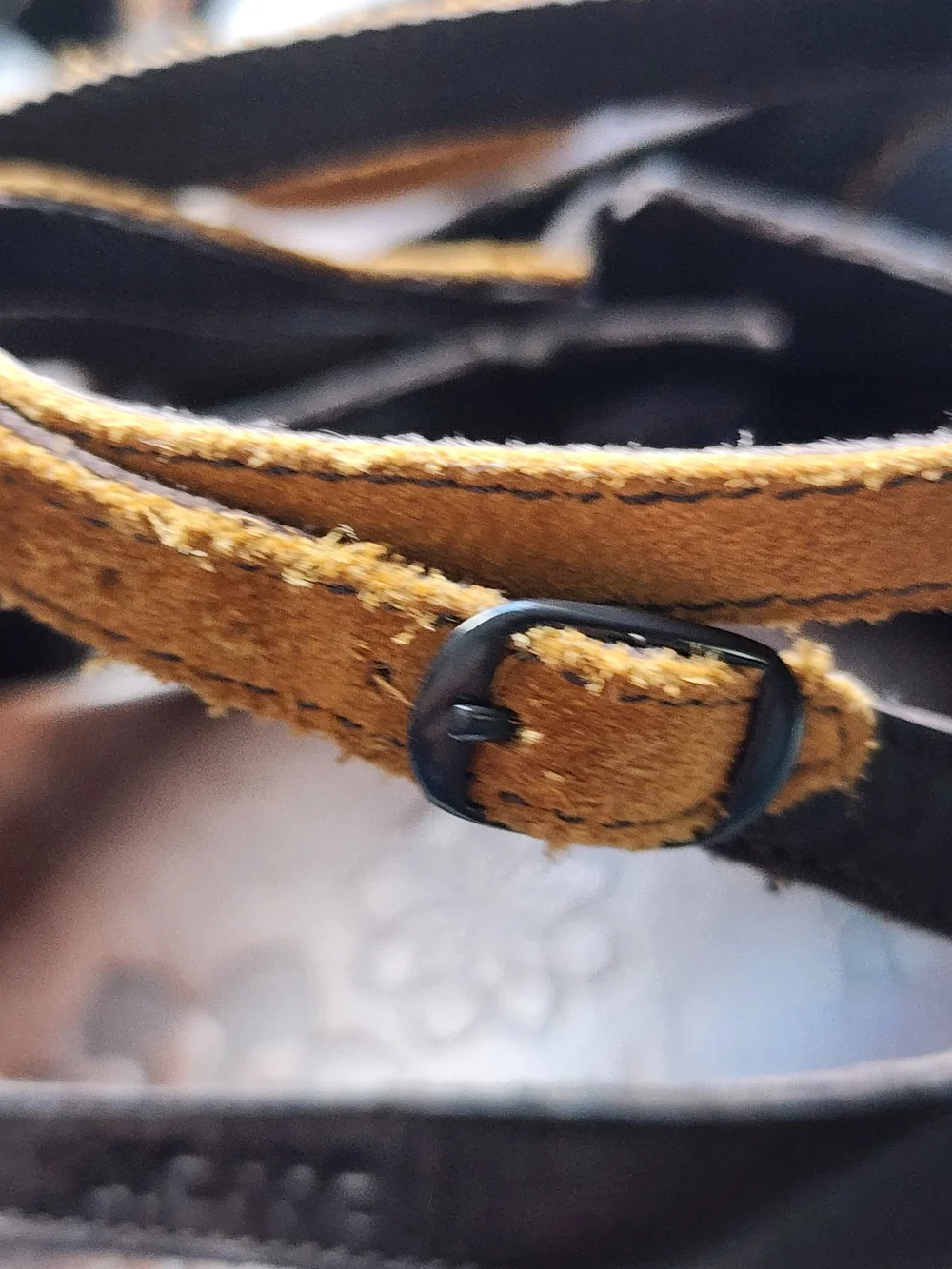 Merrell Brown Leather Sandals with Mustard Ankle Strap